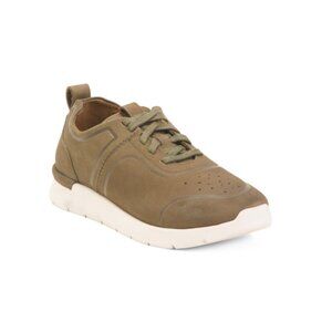 SOFTWALK Olive Green Leather Stella Comfort Sneakers